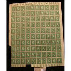 Mint Sheet of 30 Mark green stamps from early 1900's Germany. No doubt a War capture item. Rarely ev