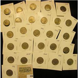 Group of carded Buffalo Nickels with acid restored dates, all in 2" x 2" holders and ready for retai