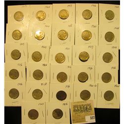 Group of carded Buffalo Nickels with acid restored dates, all in 2" x 2" holders and ready for retai