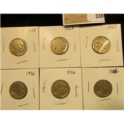 Group of carded Buffalo Nickels with acid restored dates, all in 2" x 2" holders and ready for retai