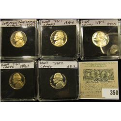 (2) 1979 S Type One, 79 S Type Two, 81 S Type One, & 81 S Type Two Proof Jefferson Nickels. All stor