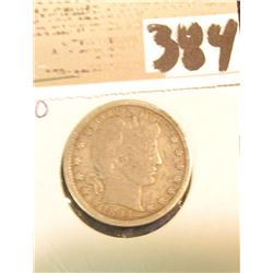 1894 O U.S. Silver Barber Quarter.