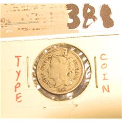 1865 U.S. Three Cent Nickel.