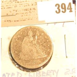 1878 U.S. Silver Seated Liberty Quarter.