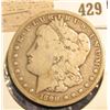 Image 3 : 1890 CC U.S. Silver Morgan Dollar.