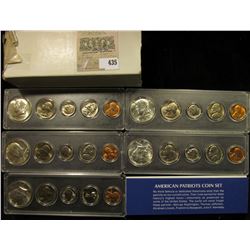 1965P, 66P, 67P, 68D, & 69D American Patriots Coin Sets Cents to Silver Half-Dollars in Snaptight ca