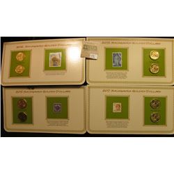 2012, 2015, 2016, & 2017 P & D Sacagawea Golden Dollars Sets in special holders with mint, unused U.