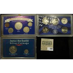 2005 S State Quarters Proof Set, 5 coins (no box); "America's Most Beautiful Silver Coinage" Cased s