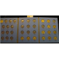 Partial Set of U.S. Standing Liberty Quarters in a blue Whitman Coin folder. 13 coins with dates and