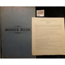 1899 "Invoice Book" for College Currency course with lots of invoices.