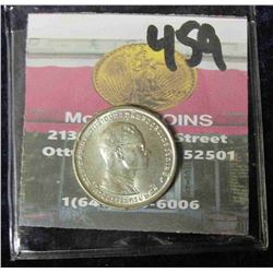 1971 Thailand Silver 10 Baht Coin, Brilliant Uncirculated. Y92. Scarce One Year Issue.