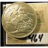 Image 1 : 1890 Great Britain Silver One Crown depicting Queen Victoria & St. George slaying the Dragon.