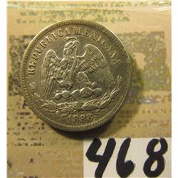 18Mo M Mexico .903 fine Silver 25 Centavos.