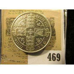1873 Great Britain .925 fine Silver One Florin, Y8.