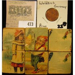 1800 era Wooden Block Puzzle & 1776-1976 United States Bicentennial "Waldkirch Germany" Indian token