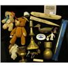Image 1 : Ivory with Gold-filled head Pen, (no tip) in leather bound case; numerous miniatures and small toys;