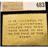 Image 2 : 1948 One Dollar Federal Migratory Waterfowl Stamp, signed. RW15.