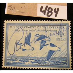 1948 One Dollar Federal Migratory Waterfowl Stamp, signed. RW15.