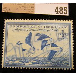 1948 One Dollar Federal Migratory Waterfowl Stamp, signed. RW15.