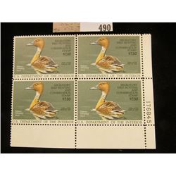 1986 Plateblock of RW53 $7.50 Federal Migratory Waterfowl Stamps, all mint, unsigned. $30 face value