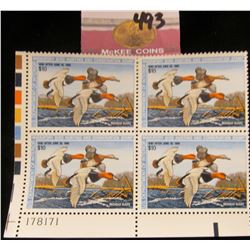1987 Plateblock of RW54 $10.00 Federal Migratory Waterfowl Stamps, all mint, unsigned. #178171 $40 f