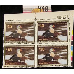 1991 Plateblock of RW58 $15.00 Federal Migratory Waterfowl Stamps, all mint, unsigned. #188404 $60 f