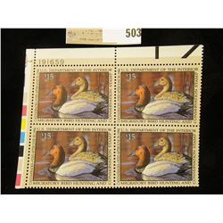 1993 Plateblock of RW60 $15.00 Federal Migratory Waterfowl Stamps, all mint, unsigned. #191659 $60 f