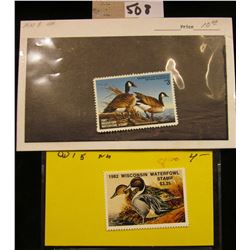 1981 Minnesota Department of Natural Resources $3 Migratory Waterfowl Stamp, mint, unsigned; & 1982 