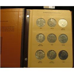 Complete Set of 1971-78 Eisenhower Dollars in a World Coin Library Album. Contains all the Silver, U