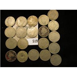 (20) Mixed Date Liberty "V" Nickels.