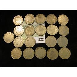 (20) Mixed Date Liberty "V" Nickels.