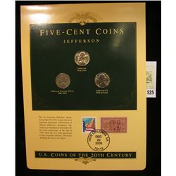 U.S. Coins of the 20th Century Five-Cent Coins Jefferson, postmarked at New Orleans, La.. with liter