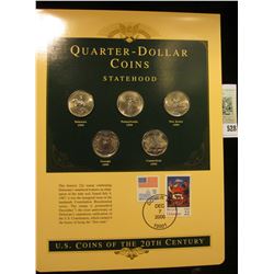 U.S. Coins of the 20th Century Quarter-Dollar Coins Statehood, postmarked at Dover, De. with literat