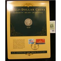 U.S. Coins of the 20th Century Half-Dollar Coin Liberty Head (Barber), postmarked at Washington, D.C