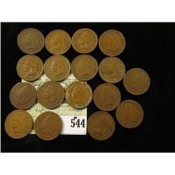 (17) Mixed date Indian Head Cents grading G-VG.