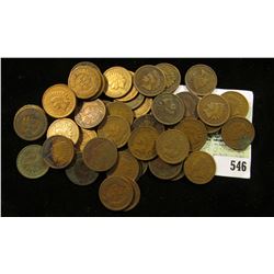 (50) Old Mixed date Indian Head Cents in a plastic tube.