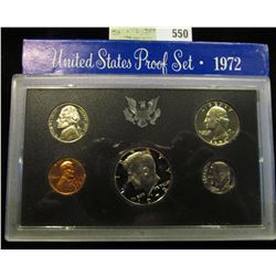 1972 S U.S. Proof Set, Original as issued. A nice attractive set with all coins exhibiting Cameo Fro