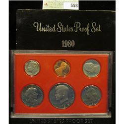 1980 S U.S. Proof Set, Original as issued. A nice attractive set with all coins exhibiting Cameo Fro