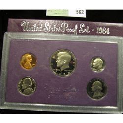 1984 S U.S. Proof Set, Original as issued. A nice attractive set with all coins exhibiting Cameo Fro