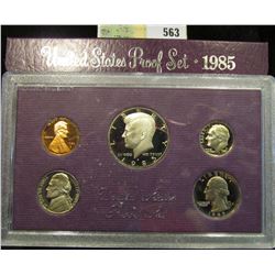 1985 S U.S. Proof Set, Original as issued. A nice attractive set with all coins exhibiting Cameo Fro