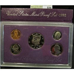 1992 S U.S. Proof Set, Original as issued. A nice attractive set with all coins exhibiting Cameo Fro