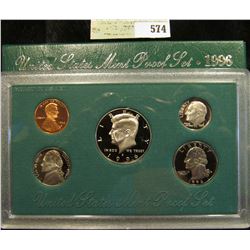 1996 S U.S. Proof Set, Original as issued. A nice attractive set with all coins exhibiting Cameo Fro