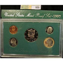 1997 S U.S. Proof Set, Original as issued. A nice attractive set with all coins exhibiting Cameo Fro