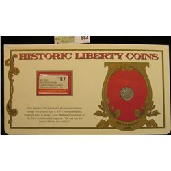 1876 S U.S. Seated Liberty Dime. VG-Fine. Mounted in a "History Liberty Coins" special holder with a