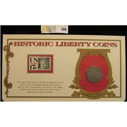 1912 D Barber Half Dollar. Mounted in a "History Liberty Coins" special holder with a "Air Mail... "
