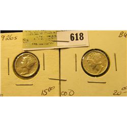 1926 S & 36 P Mercury Dimes, The 1926 S is a Key date, and the 1936 is a very nice grade.