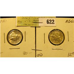 1940 P & 42 S Mercury Dimes. Both high grades.
