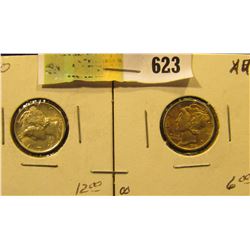 1940 P & 43 P Mercury Dimes. Both high grades.