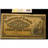 Image 1 : January 2nd, 1900 "Dominion of Canada" .25c Fractional Bank Note.