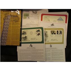 Three Strips of Statue of Liberty Cancelled Three Cent Stamps, (29 stamps total); 1980 magazine arti